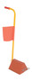 Vestil Molded Rubber Wheel Chock With Handle and Flag - 8 In. - Orange/Yellow