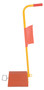 Vestil Molded Rubber Wheel Chock With Handle and Flag - 8 In. - Orange/Yellow
