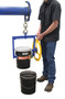 Vestil Steel Manual Overhead Pail Dispenser - 22-3/4 In. x 17 In. x 20-5/8 In. 200 lb - Blue and Yellow