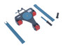 Vestil Steel Multi Direction Machinery Skate - 15 In. Length x 13 In. Width x 4-7/16 In. Height 4,400 lb - Blue and Gray