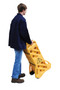 Vestil Plastic Mobile Safety Barrier - 23 In. x 13 In. x 40 In. - Yellow