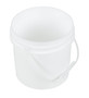 Vestil High Density Polyethylene Open Head Pail with Plastic Handle - 180 Pack 7-1/2 In. x 7-1/2 In. x 7-1/2 In. 1 Gallon - White