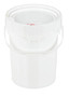 Vestil High Density Polyethylene Screw Top Pail and Lid - 12-5/8 In. x 12-5/8 In. x 16-1/16 In. 5 Gallon - White