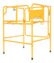 Vestil Steel Manhole Guard Rail with Aluminum Sign - 31 In. x 30 In. Caution Men Working Sign Message - Yellow