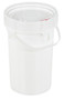 Vestil High Density Polyethylene Screw Top Pail and Lid - 12-5/8 In. x 12-5/8 In. x 19-7/16 In. 6-1/5 Gallon - White