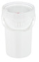 Vestil High Density Polyethylene Screw Top Pail and Lid - 12-5/8 In. x 12-5/8 In. x 19-7/16 In. 6-1/5 Gallon - White