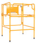 Vestil Steel Manhole Guard Rail with Aluminum Sign - 31 In. x 30 In. Notice Restricted Area Sign Message - Yellow