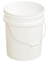 Vestil High Density Polyethylene Open Head Pail with Steel Handle - 11-15/16 In. x 11-15/16 In. x 14-1/2 In. 5 Gallon - White