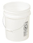 Vestil High Density Polyethylene Open Head Pail with Steel Handle - 11-15/16 In. x 11-15/16 In. x 14-1/2 In. 5 Gallon - White