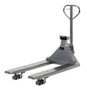 Vestil Stainless Steel Low Profile Pallet Truck with Scale - 61-43/64 In. x 27 In. x 48-5/8 In. 5000 lb - Silver