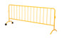 Vestil Steel Heavy Duty Crowd Control Interlocking Barrier with Feet 1 Wheeled - 1 Curved 101-3/4 In. Length - Yellow