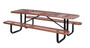 Vestil Steel Picnic Table Expanded Metal Rectangle Top - 30 In. x 96 In. - Brown