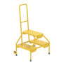 Vestil Steel Portable Two-Step Rolling Perforated - 23-1/2 In. x 20-9/16 In. x 42 In. 300 lb - Yellow