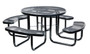 Vestil Steel Picnic Table Expanded Metal Round Top - 46 In. x 46 In. - Black