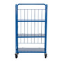 Vestil Steel Foldable/Nestable Roller Container - 3 Shelf 18 In. x 34 In. x 59 In. 990 lb - Blue