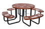 Vestil Steel Picnic Table Expanded Metal Round Top - 46 In. x 46 In. - Brown
