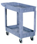 Vestil Plastic Utility Service Cart - 2 Shelves 40 In. x 18-1/2 In. x 33-1/2 In. 550 lb - Gray