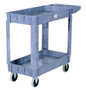Vestil Plastic Utility Service Cart - 2 Shelves 40 In. x 18-1/2 In. x 33-1/2 In. 550 lb - Gray