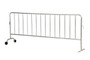 Vestil Steel Crowd Control Interlocking Barrier with Feet 1 Wheeled - 1 Flat 101-3/16 In. Length - Silver