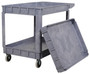 Vestil Plastic Utility Service Cart - 3 Shelves 45 In. x 25-1/2 In. x 33-1/2 In. 550 lb - Gray