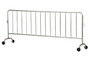 Vestil Steel Crowd Control Interlocking Barrier with Wheeled Feet - 101-3/16 In. Length - Silver