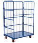 Vestil Steel Foldable/Nestable Roller Container - 1 Shelf 31-1/4 In. x 43-5/8 In. x 65-1/2 In. 800 lb - Blue