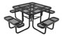 Vestil Steel Picnic Table Expanded Metal Square Top - 46 In. x 46 In. - Black