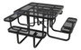 Vestil Steel Picnic Table Expanded Metal Square Top - 46 In. x 46 In. - Black