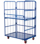 Vestil Steel Foldable/Nestable Roller Container - 2 Shelf 31-1/4 In. x 43-5/8 In. x 65-1/2 In. 1100 lb - Blue