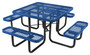 Vestil Steel Picnic Table Expanded Metal Square Top - 46 In. x 46 In. - Blue