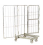 Vestil Galvanized Steel Foldable/Nestable Roller Container - 1 Shelf 32 In. x 26-3/8 In. x 59 In. 660 lb - Gray