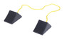 Vestil Molded Rubber Wheel Chock with Rope - 8 In. x 56 In. x 4 In. - Black