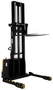 Vestil Steel Adjustable Double Mast Stacker - 125 In. Raised Height 3,000 lb Black / - Yellow