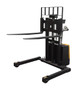 Vestil Steel Adjustable Double Mast Stacker - 43 In. Raised Height 3,000 lb Black / - Yellow