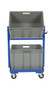Vestil Steel Multi-Tier Cart with 2 Shelves and - 2 Baskets 200 lb Static - Blue