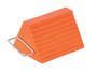 Vestil Urethane Standard Wheel Chock with Handle - 6 In. x 9-1/2 In. x 8 In. 20 Ton - Orange