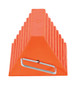 Vestil Urethane Standard Wheel Chock with Handle - 6 In. x 9-1/2 In. x 8 In. 20 Ton - Orange
