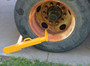 Vestil Steel Trailer Wheel Lock - 9 In. x 13 In. For Use On Single Tires - Yellow