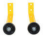 Vestil Steel Pipe Railing Barricade Base With Wheels - Yellow