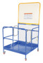 Vestil Steel Work Platform With Poly Casters, 2 Door Entry, and - 84 In. Expanded Back 48 In. x 48 In. 1,000 lb - Blue