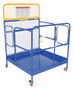 Vestil Steel Work Platform With Poly Casters and - 2 Door Entry 48 In. x 48 In. 1,000 lb - Blue