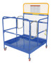 Vestil Steel Work Platform With Poly Casters and - 2 Door Entry 48 In. x 48 In. 1,000 lb - Blue