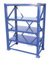 Vestil Steel Heavy Duty Roll-Out Shelving 32L X - 60W X 80H 3,000 lb - Blue