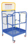 Vestil Steel Work Platform With 2 Door Entry and Poly Casters - 36 In. x 36 In. 1,000 lb - Blue