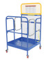 Vestil Steel Work Platform With 2 Door Entry and Poly Casters - 36 In. x 36 In. 1,000 lb - Blue