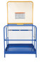 Vestil Steel Work Platform With 2 Door Entry and - 84 In. Expanded Back 48 In. x 48 In. 1,000 lb - Blue