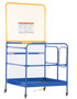 Vestil Steel Work Platform With Poly Casters and - 84 In. Expanded Back 48 In. x 48 In. 1,000 lb - Blue