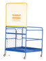 Vestil Steel Work Platform With Poly Casters and - 84 In. Expanded Back 48 In. x 48 In. 1,000 lb - Blue