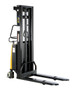 Vestil Steel Fixed Stacker with Powered Lift - 118 In. Raised Height 2,000 lb Black / - Yellow