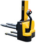 Vestil Steel Narrow Mast Stacker DC Powered - 43 In. Raised Height Fixed Fork 21 In. Fork Width 3,000 lb Black / - Yellow